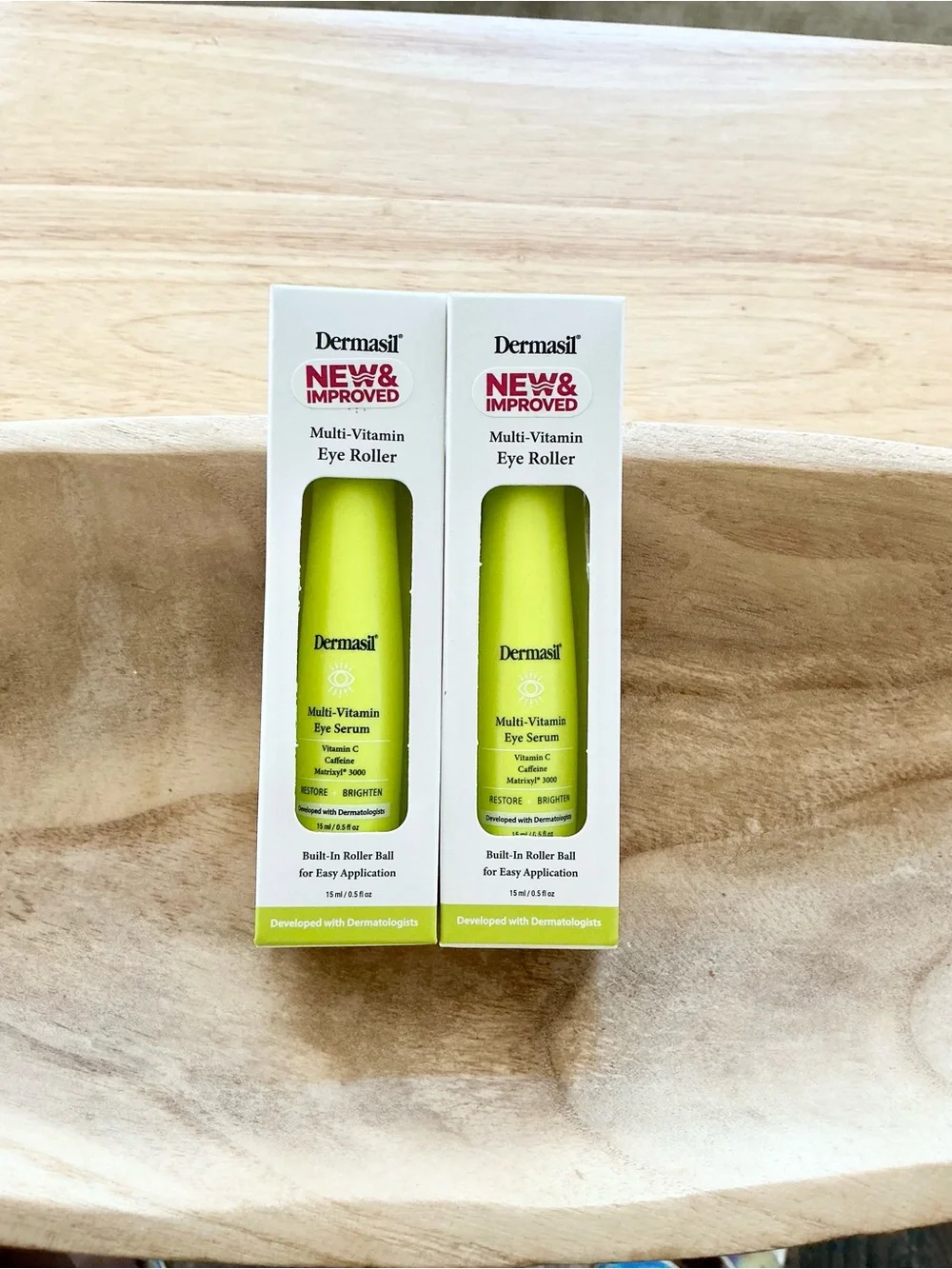 🆕 Dermasil Multi-Vitamin Eye Roller w Vitamin C, Caffeine, & Matrixyl 3000. X2